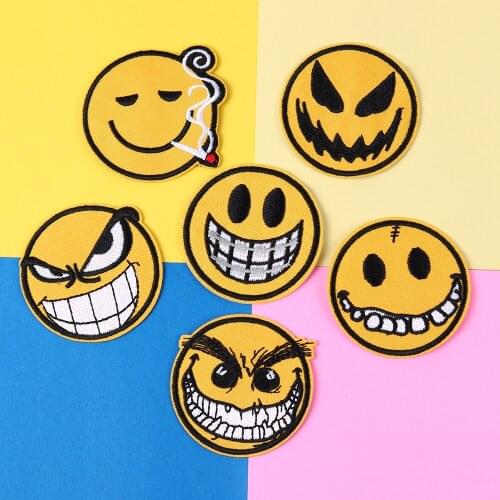 Mix expression Embroidery Iron on Patch for Clothes Applique Sew Clothing Stickers Animal Badges for Backpacks Jacket Patches