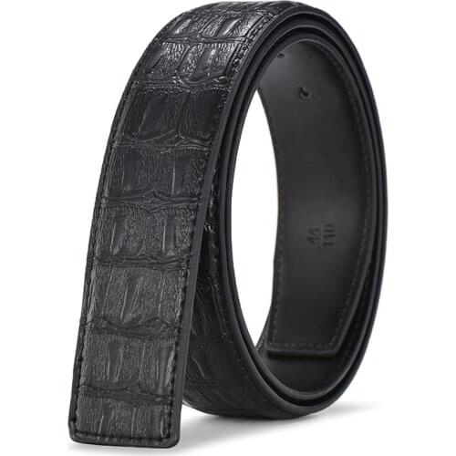 Cowskin Belt Body for Man No Buckle Cow Leather H Crocodile Belts Men High Quality Genuine Leather G Luxury Casual Waist Strap