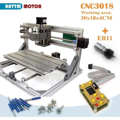 3 Axis CNC machine 3018 with GRBL and off line controller for wood Pcb Pvc Milling machine Wood Router laser engraver machine