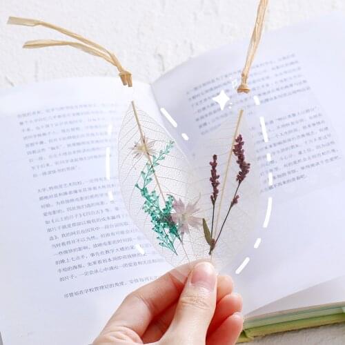 Leaf Vein Dried Flower Bookmark Plant Leaf Dried Flower Handbill Exquisite Art Gift Book Marks Bookmarks For Books Teacher Gift