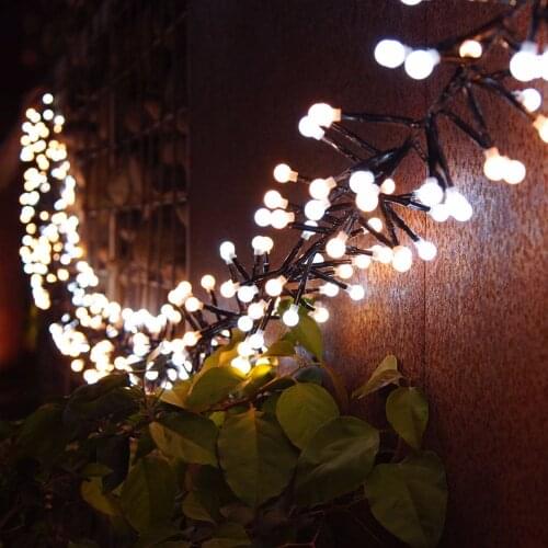 3M 400 Milky Ball Firecracker LED String Light Rattan Branch W/ Globe Ball Fairy Light For New Year Christmas Decoration