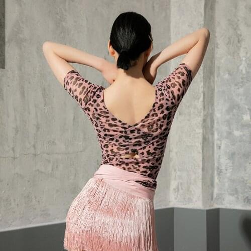 Latin Dance Tops New Summer Short Sleeve Sexy See-Through Practice Clothes For Women Modern Tango Samba Salsa Dance Tops DWY5474