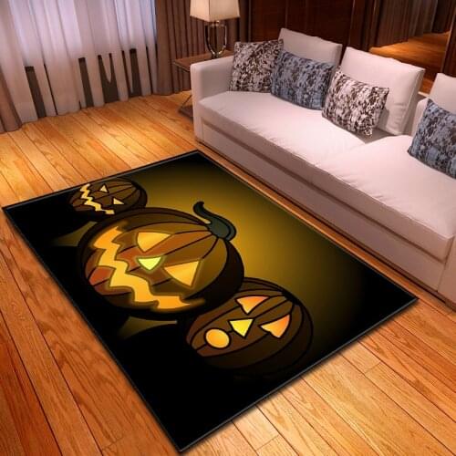 Horror Halloween Pumpkin Head Decor Floor Mat Home Area Rugs Kitchen Absorbent Living Antiskid Room Carpets Bedroom Rug For