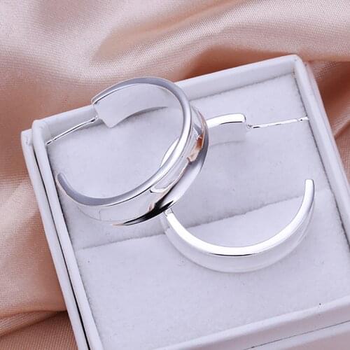Wholesale High Quality Jewelry Earring Jewelry Ssilver Plated Smooth Circle Earrings for Women Accessories Best Gift