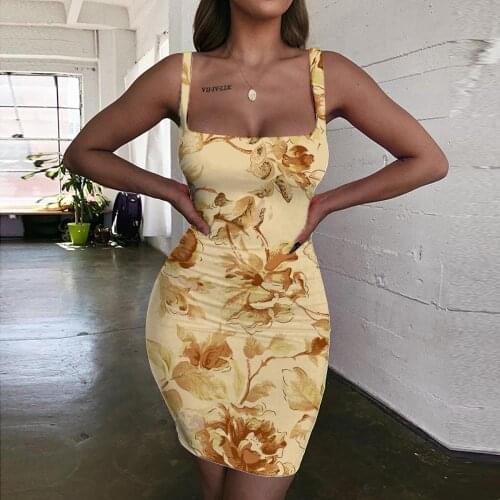 Giyu Flower Dress Women Flowers 3d Print Brown Sundress Art Vestido Sexy Womens Clothing Summer Vintage Boho High Quality
