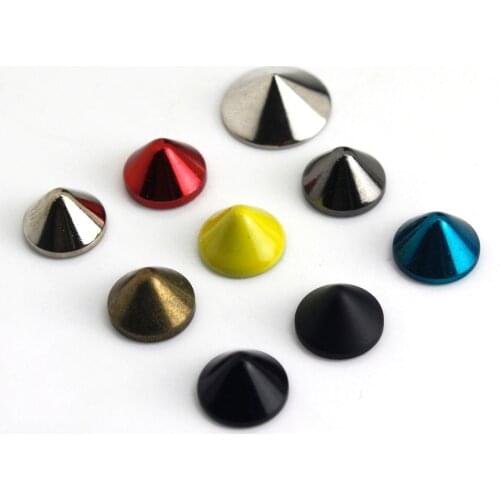 10pcs More Color Metal Bullet Cone Spike Punk Screwback Studs Bag Clothes Leather Craft Phone Case DIY Decor Accessories