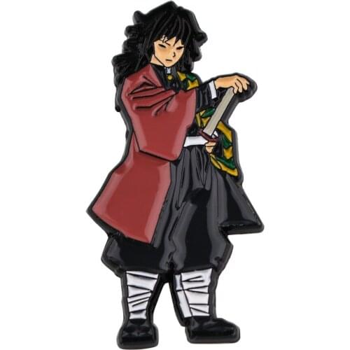 20pcs/lot G2178 Anime Demon Slayer Brooch Metal badge Women and Men Enamel Pins Clothes Brooches Shirt Collar Couple Pin Gifts