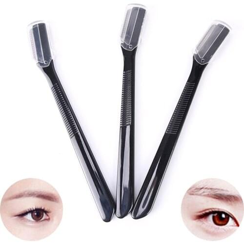 3PCS Black Mini Eyebrow Trimmer Safe Shaving Razors Small Size Blade Women Face Care Hair Removal Tool Makeup Shaver Knife 2231