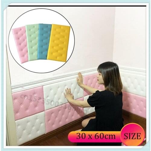 3d thick background wall stickers baby headboard anti-collision soft package kids room tatami wall thick foam wall stickers