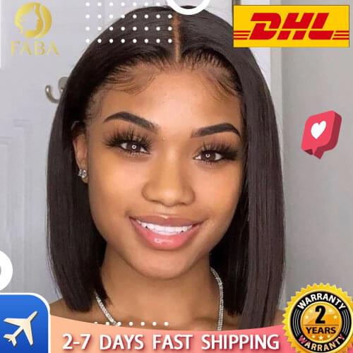 Human Hair Bob Lace Front Wigs For Black Women 13*4 Brazilian Hair Wig Straight Short Lace Wig Natural Hair