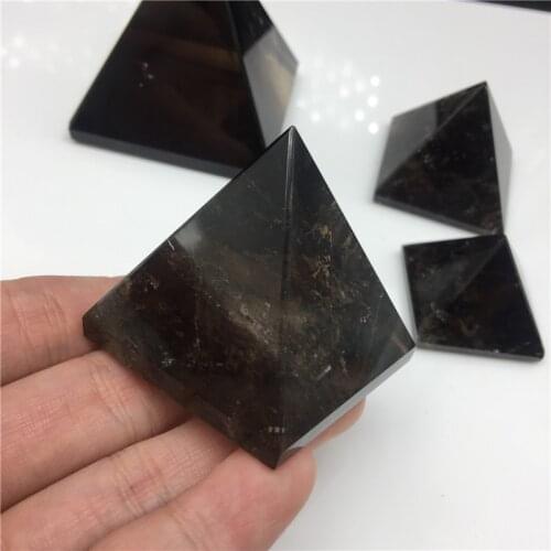 AAA Natural Smoky Quartz Pyramid Tea Crystal Quartz Pyramid Ore Gems stone Energy stone Crystal Healing 30mm-80mm