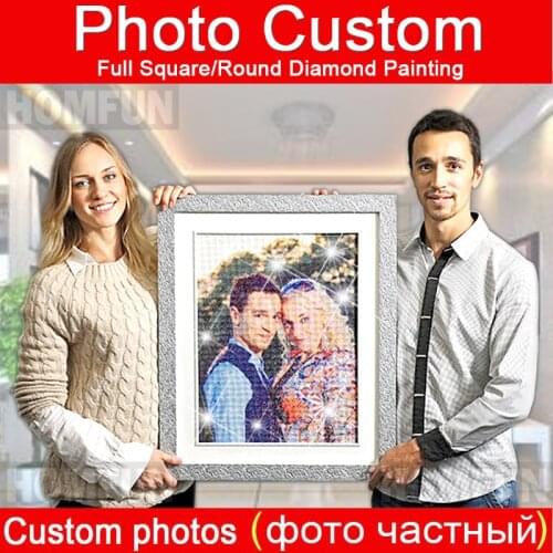 HOMFUN DIY PHOTO CUSTOM Diamond Painting Cross Stitch 5D Full Square/Round 5D Diamond Embroidery Needlework Home Decor bk
