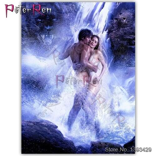 Diamond Painting sexy couple Cross Stitch Kits Lovers Scenery Waterfall Full Mosaic Rhinestone Sticker Diamond Embroidery Crafts