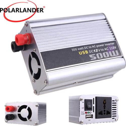 Car Converter 500W DC 24V to AC 220V Modified Silver Power Inverter Adapter USB 5V Output Vehicle Power Supply Charger