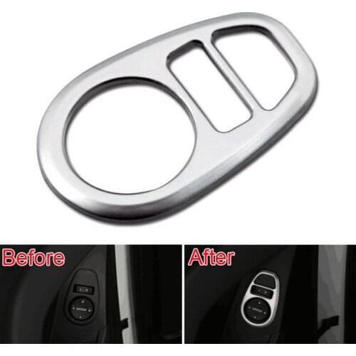 BBQ@FUKA 1pc Interior Car Rear View Mirror Adjust Button Decoration Cover Trim Sticker Stainless Steel Fit For Hyundai ix25