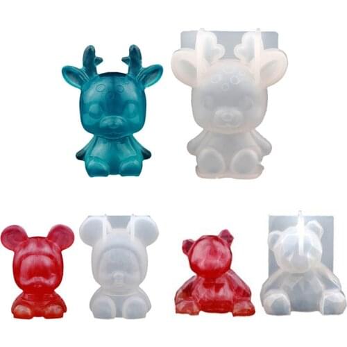 Cartoon Animal White Silicone 3D Mold Kitchen Supplies DIY Cake Decoration 1Pcs Crystal Drop Mold Multi Purpose Ornament
