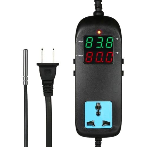 Electronic Thermostat LED Digital Display Breeding Temperature Controller Thermocouple Thermostat with Socket AC 90V～250V