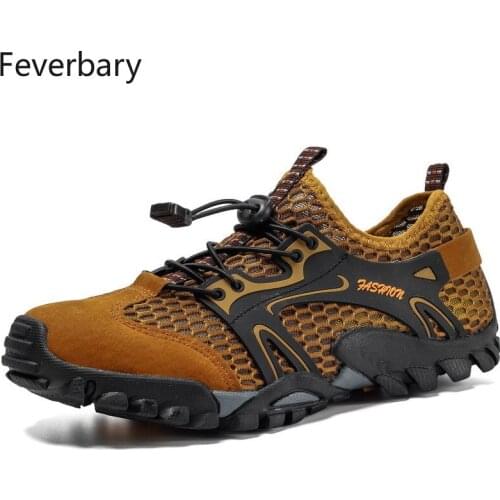Feverbary Men Aqua Shoes Outdoor Non-slip Hiking Shoes Surf Quick-Drying Outdoor Boots Beach Walk Fishing Sneakers