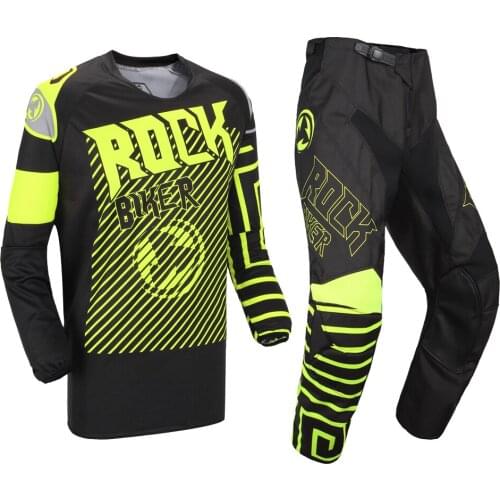 ROCK BIKER Motocross Racing Jersey and Pants Dirt Bike Suit Breathable Motorcycle MX DH MTB Motorbike Cycling Riding Clothes
