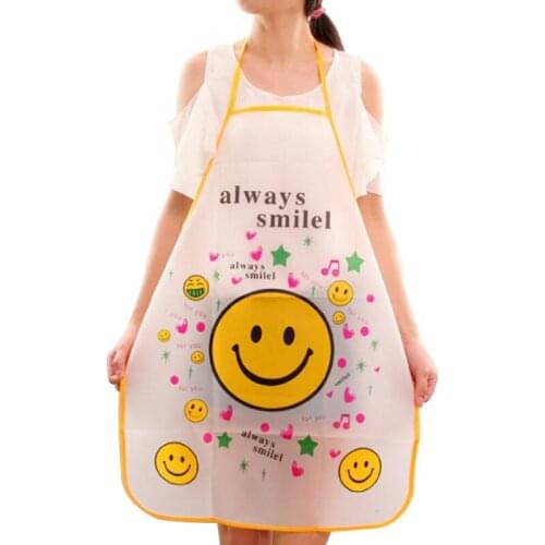 Hot Sale! Women Cute Cartoon Waterproof Oil-proof Apron Kitchen Restaurant Cooking Bib Aprons Sleeveless Overalls Hanging Neck