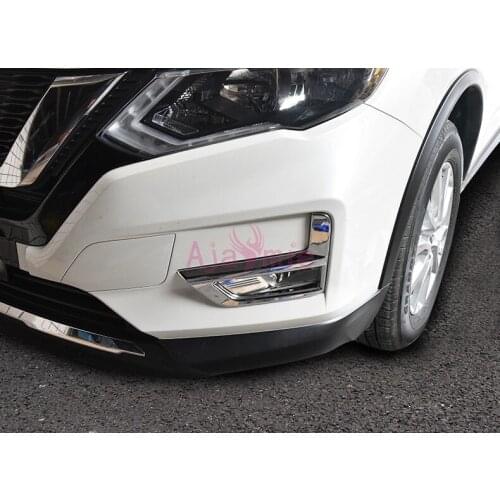 Chrome Car Styling Front Fog Lamp Cover Trim Light Overlay Foglight Panel For Nissan X-trail XTrail 2017 Accessories