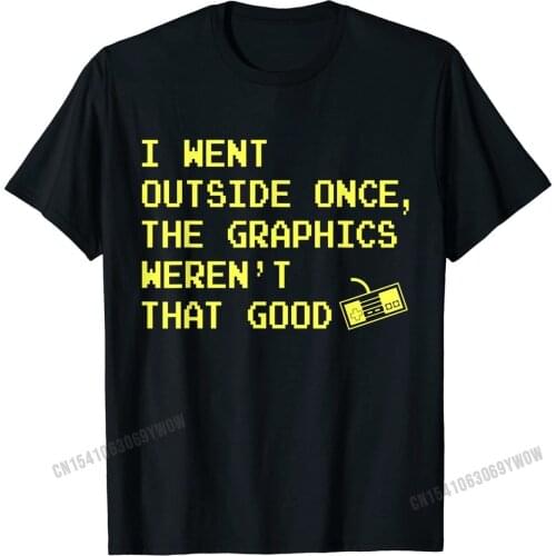 Gamer Gifts for Teen Boys I Went Outside Once Video Games T-Shirt Graphic Men Tshirts Cotton T Shirt Funny