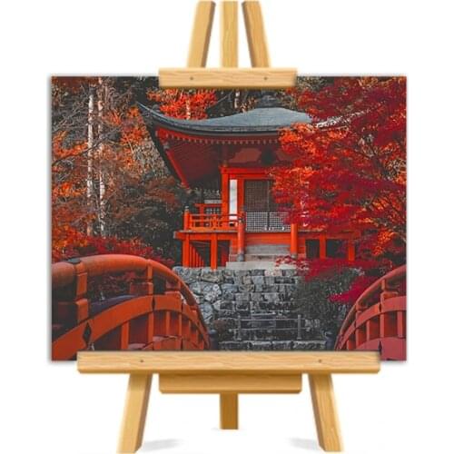 Bentendo Temple Japan shrine canvas Picture DIY Painting By Numbers Home Decor Art Acrylic Paint picture to paint by numbers