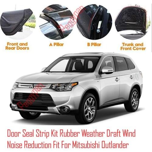 Door Seal Strip Kit Self Adhesive Window Engine Cover Rubber Weather Draft Wind Noise Reduction For Mitsubishi Outlander