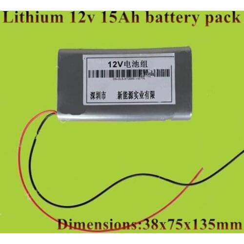 12v 15Ah lithium battery 12v 15ah accu 12v bateria litio 15A light portable 12v dc + 12.6v 1.5a charger