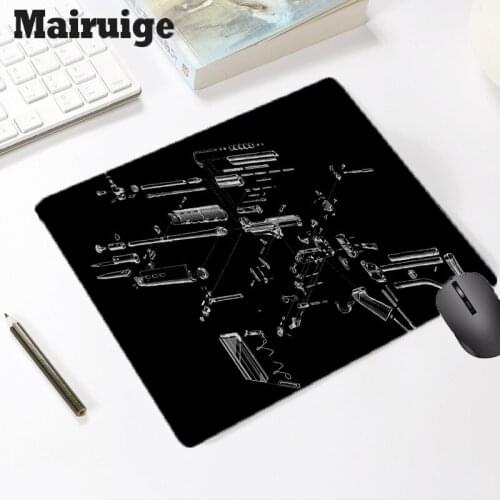 Mairuige Firearms Dismantling Pattern Gaming Accessories Rubber Non-slip Small Mouse Pad Laptop Desktop PC Desk Mat Fabric Mat