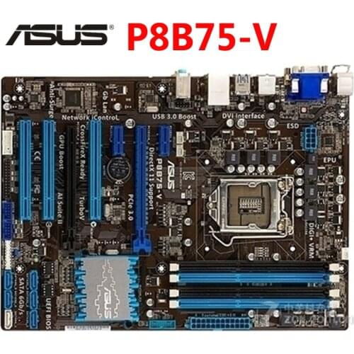 LGA 1155 ASUS P8B75-V Motherboard DDR3 32GB B75 P8B75-V Desktop Mainboard Systemboard SATA III PCI-E 3.0 Integrated P8B75 V Used