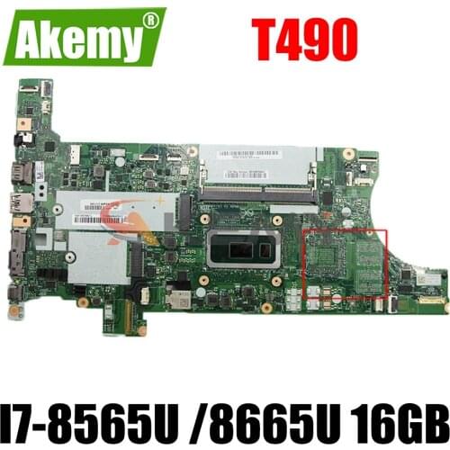 NM-B901 For Lenovo ThinkPad T490 laptop motherboard with CPU I7-8565U /8665U 16GB RAM FUR 02HK945 02HK924 100% test work