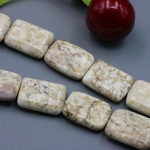 Fashion!White Turkey stone rectangle shape loose beads 15x21mm 15" 2pc/lot DIY fit handmade jewelry making ornaments