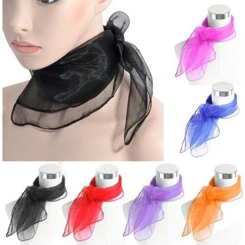 Fashion 60*60cm Summer Scarfs Sun-proof Handkerchief Womens Candy Color Neck Shawl Summer Beach Vacation Accessories Scarves