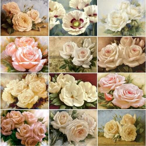 MomoArt 5D DIY Diamond Mosaic Rose Full Square Diamond Painting Flower Picture Of Rhinestones Embroidery Cross Stitch Wall Decor