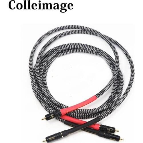Colleimage Hifi 2RCA Male to Male Audio Cable QED Signature OFC RCA Gold-Plated Plug Interconnect RCA Cable