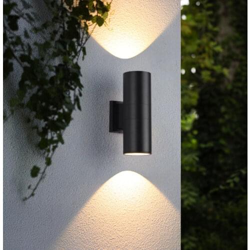 LED outdoor wall lamp double head circular external wall up and down spotlight courtyard waterproof 18W
