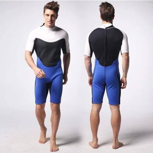 Short sleeve wetsuit 3MM Neoprene men Scuba spearfishing skin diving suit one pieces suit Snorkeling Surfing Sun-proof swimwear