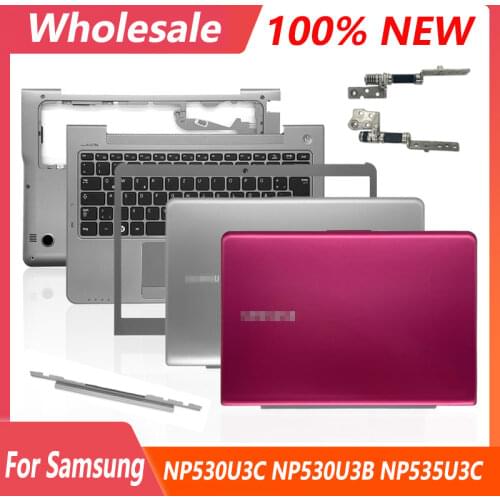 NEW For Samsung NP530U3C NP530U3B NP535U3C NP535U3B LCD Back Cover /Front Bezel/Hinges/Hinge Cover/Palmrest/Bottom Case Silver