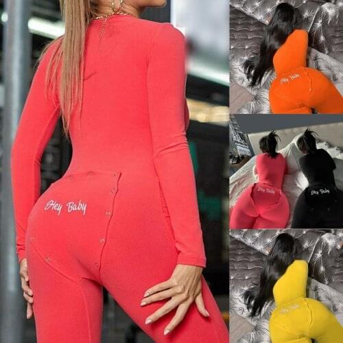 Newly Pyjama Women Jumpsuit Lady Pajama Suit with Back Butt Bum Open DOD886