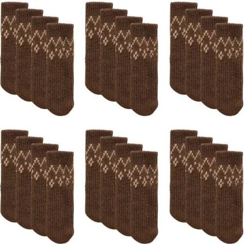 New 8Pcs Knitted Double Layer Chair Socks Furniture Booties Floor Protectors Pads Table Foot Cover Bench Leg Caps Noise-Reducing