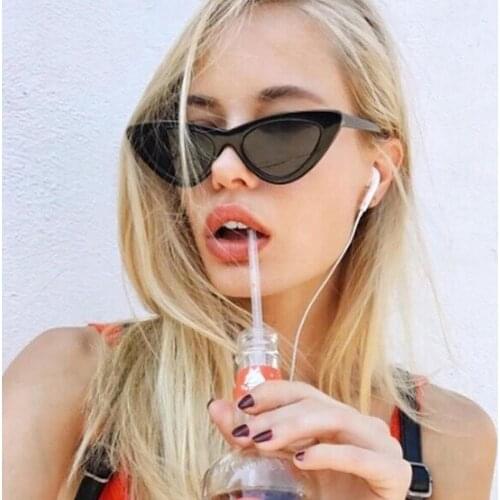 New Fashion Sexy Cat Eye Sunglasses Triangle Wrap Mirror Modern Retro Designer Women Sun Glasses Shades For Lady #263877