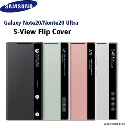 New Original Samsung Mirror Smart View Flip Case For Galaxy Note 20 / Note20 Ultra 5G Phone LED Cover S-View Cases EF-ZN985