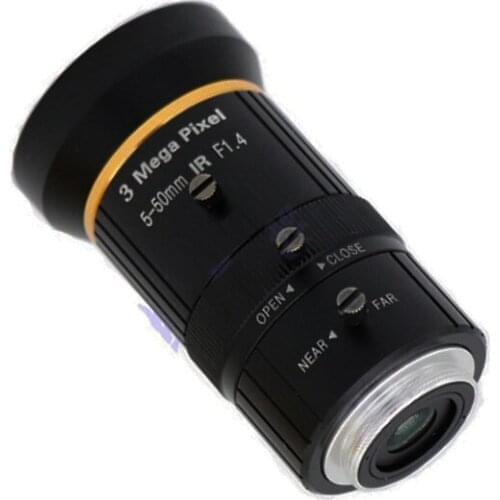 3.0Megapixel Varifocal 5-50mm lens IR CCTV Camera Lens 1/2.5" IP Lens Road Security Lens CS Mount F1.4 Auto Iris