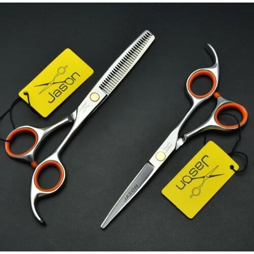 304# 6'' Brand Jason TOP GRADE Hairdressing Scissors JP 440C Professional Barbers Cutting Scissors Thinning Shears Hair Scissors