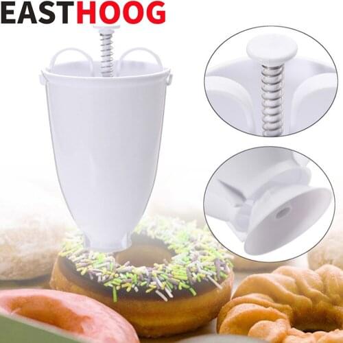 Plastic Donut Mold Dessert Easy Fast Portable Doughnut Donut Maker Manual Waffle Dispenser Doughnut Deep Fry Mould Gadget