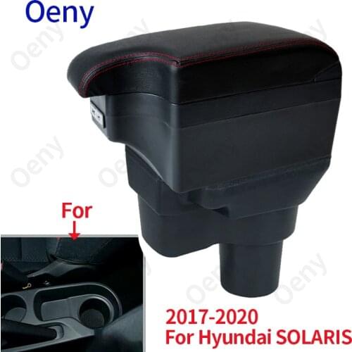 For Hyundai SOLARIS Armrest box 2017 2018 2019 2020 For Hyundai Solaris 2 Accent Verna Car Armrest Storage box car accessories