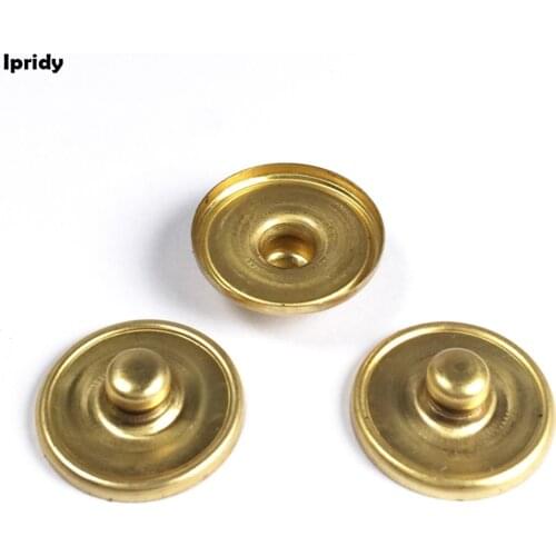 50Pcs/lot Blank Tray Gold color Snap Brass Button Base Inner Size 18mm,knob: 5.6mm,Tray Thickness 1mm for jewelry findings