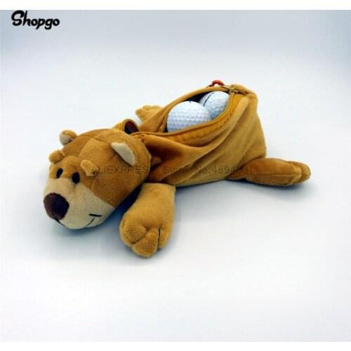[Size 6-7pcs] Little Bear Small Golf Ball Bag Animal Zipper Golf Bags Sporting Goods Mascot Novelty Cute Gift