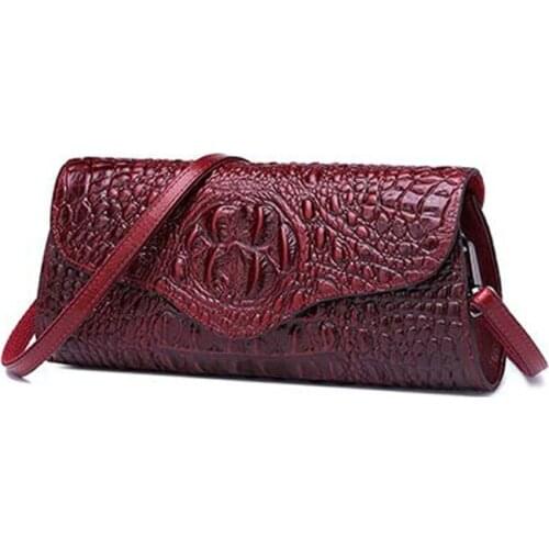 Luxury Designer Real Cowhide crocodile pattern Clutch bag Womens genuine handbag sac de luxe femme Women Genuine Leather Bag